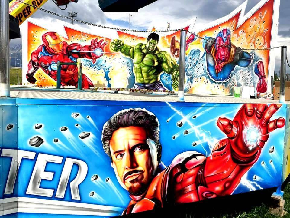 Mannlichen Afroamerikaner Airbrush Kunstler Malerei Wandbild