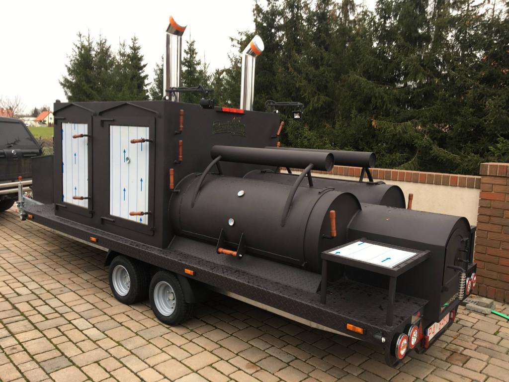 Texas 2 Long XXLBBQ Party Grill Smoker Trailer Catering Räucherofen