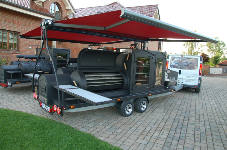 Texas 2 Long XXLBBQ Party Grill Smoker Trailer Catering Räucherofen
