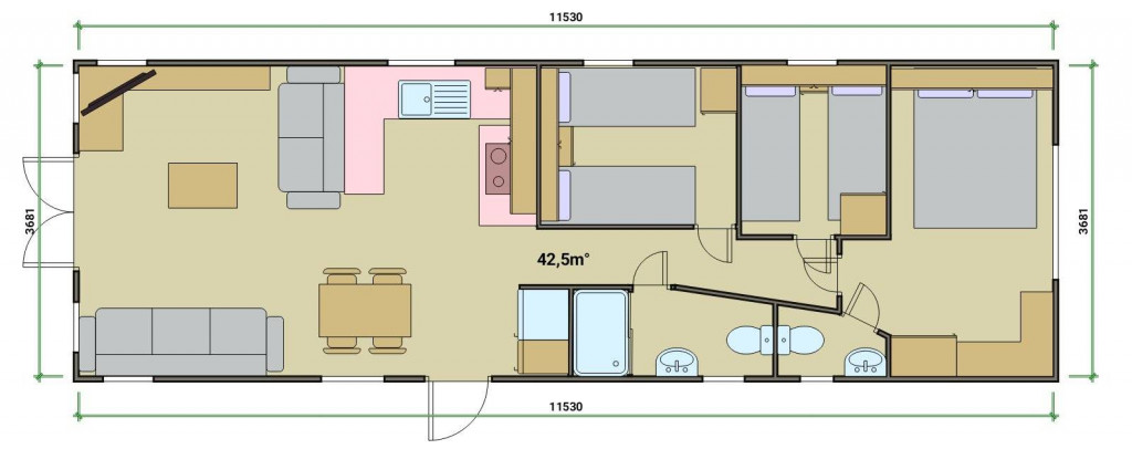 MOBILHEIM * Chalet * Mobil-Haus * SWIFT-BORDEAUX * 8-Schlafpl.